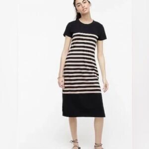 JCrew T shirt Striped Midi Dress